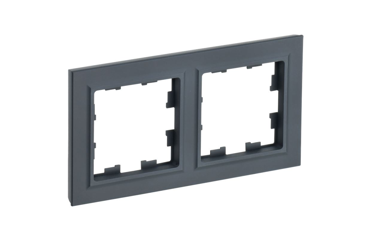 Графит рамка 2 поста РУ-2-БрГ