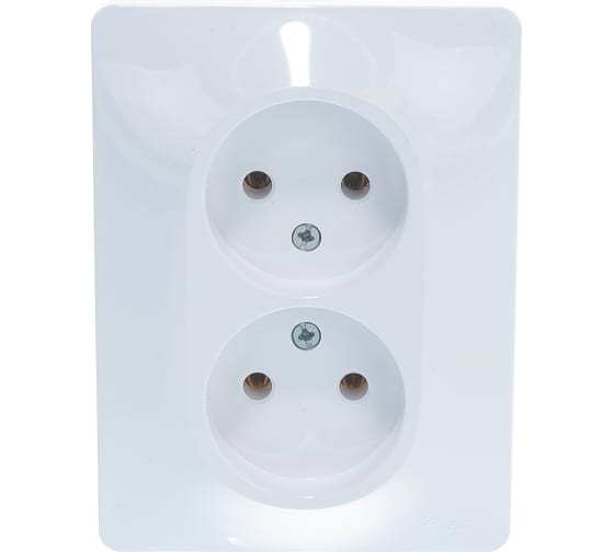Розетка Белая 2-м СП 16А IP20 без заземл. Glossa (15)