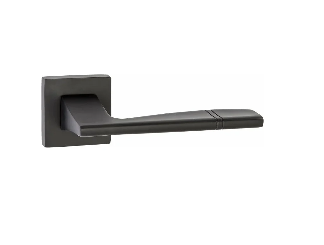 Ручка дверная РЕНЦ 03 "Риволи", квадр накл, черный (20)