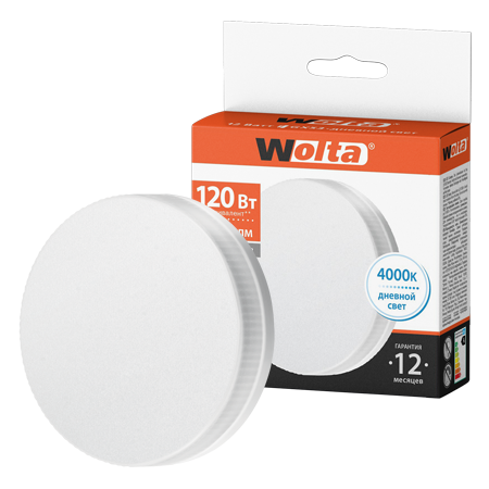 Лампа светодиодная 15Вт 4000К GX53 WOLTA(10/100)