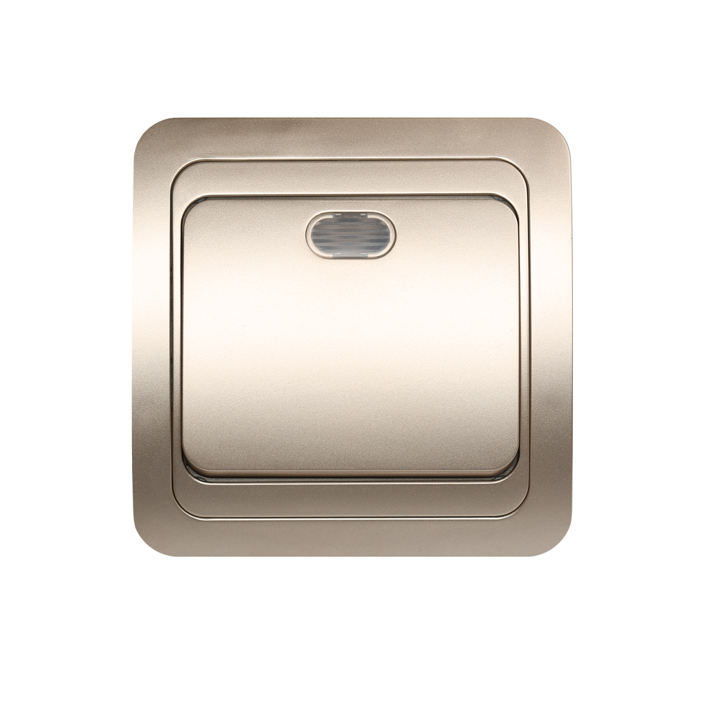 Выключатель Шампань Скрытой установки 1 клав с подсветкой Марс Smartbuy (10)