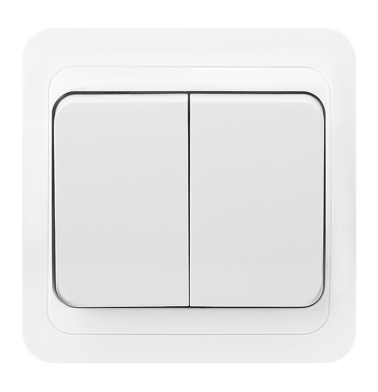 Выключатель Белый Скрытой установки 2 клав SmartBuy "Марс" (10)