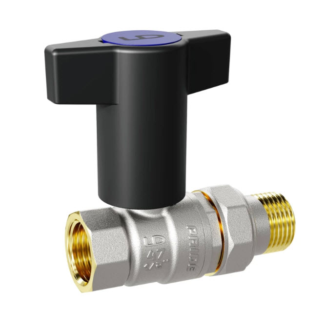 Кран шаровой американка LD Pride со сгоном В-Н ДУ-15 Т-рукоятка синий