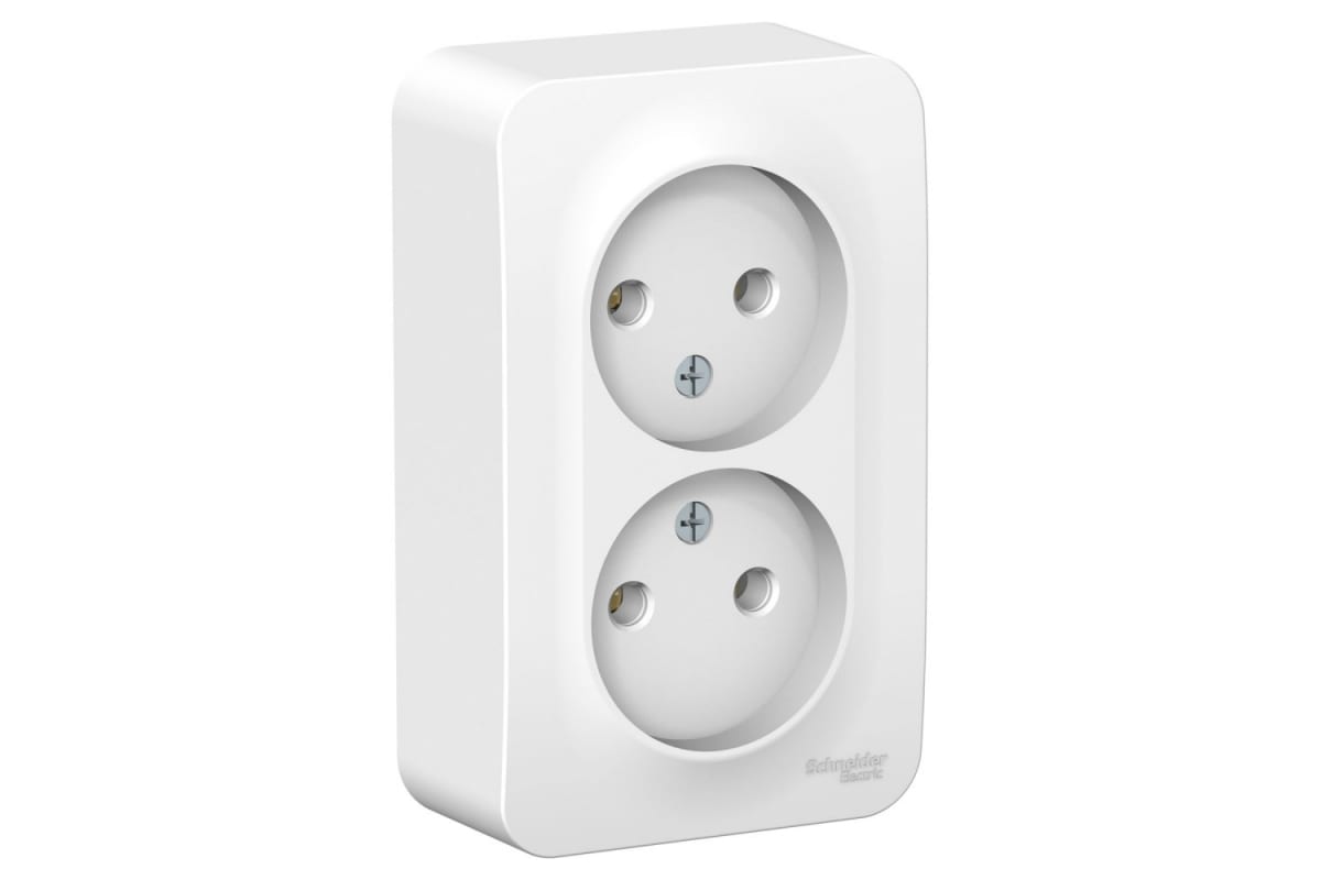 Белый розетка 2-м ОП 16А IP20 250В без зазем.без защ/шторок/изол.пласт. Blanca(10)