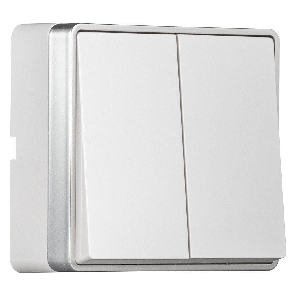 Выключатель 2-клавишный 10А белый "Сириус" (10)