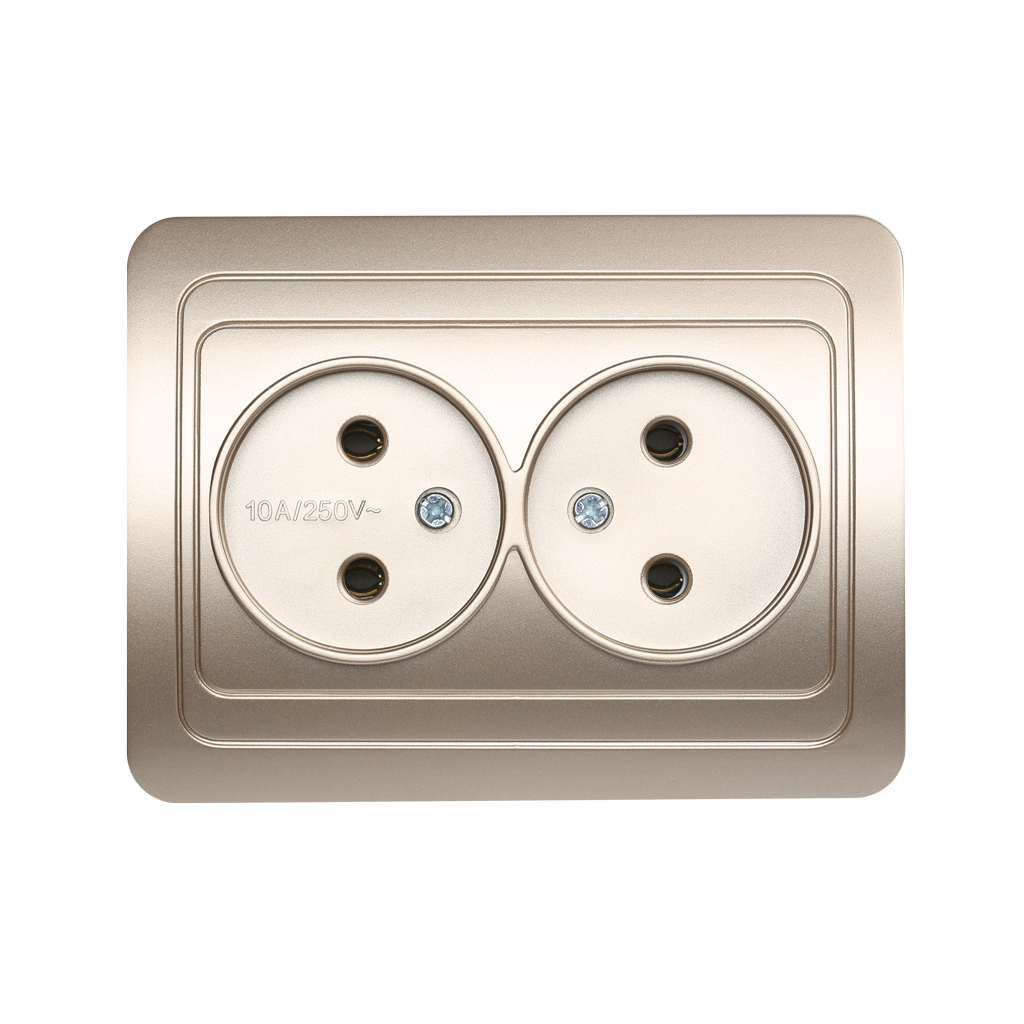 Розетка Шампань 2-местная без заземления CП10А SmartBuy "Марс" (10)