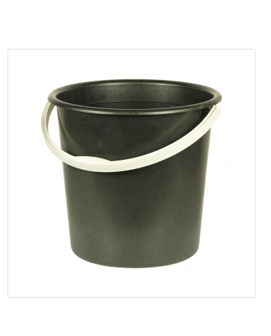 Ведро 10,0л 2 сорт черное/белые (эконом) (10) М2057 Альтернатива