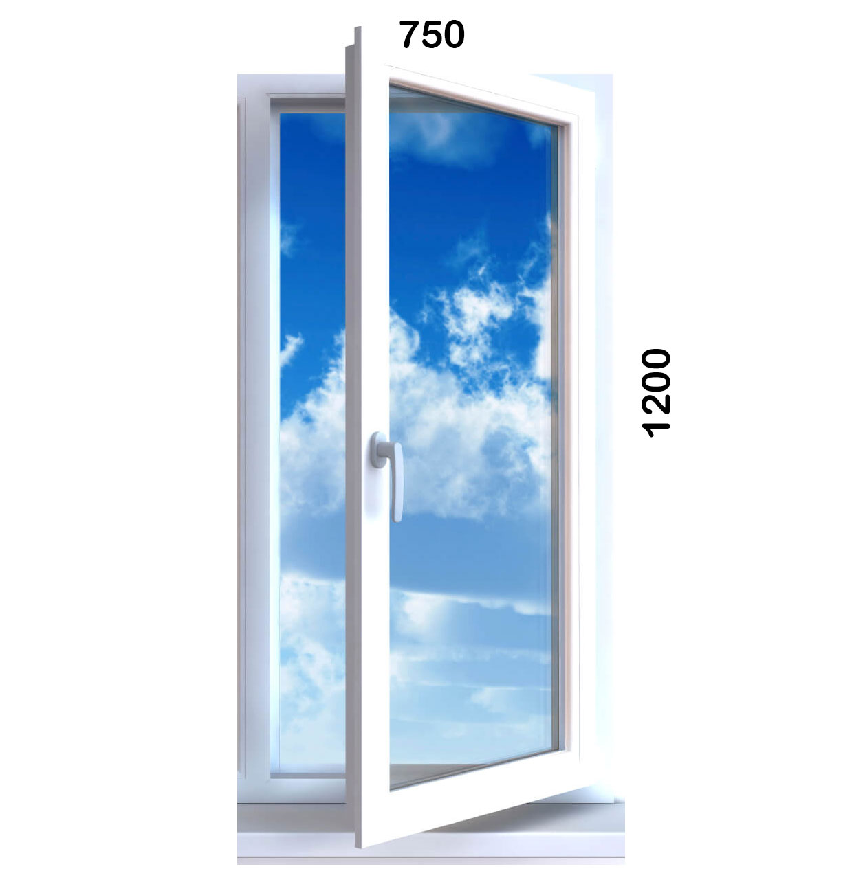 Окно 1-створ ( откр.) 750*1200 WHS_60