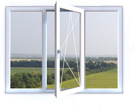 Окно 3-створ (1 откр. средн.) 1800*1300 WHS_60