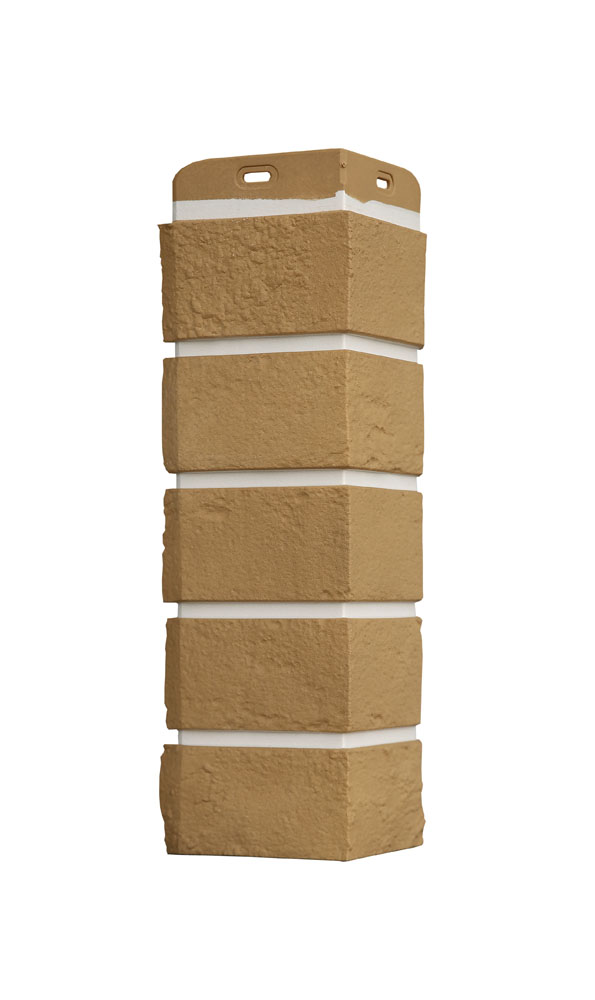 Угол Grand Line Состаренный кирпич Design Plus солома с белым швом (12)