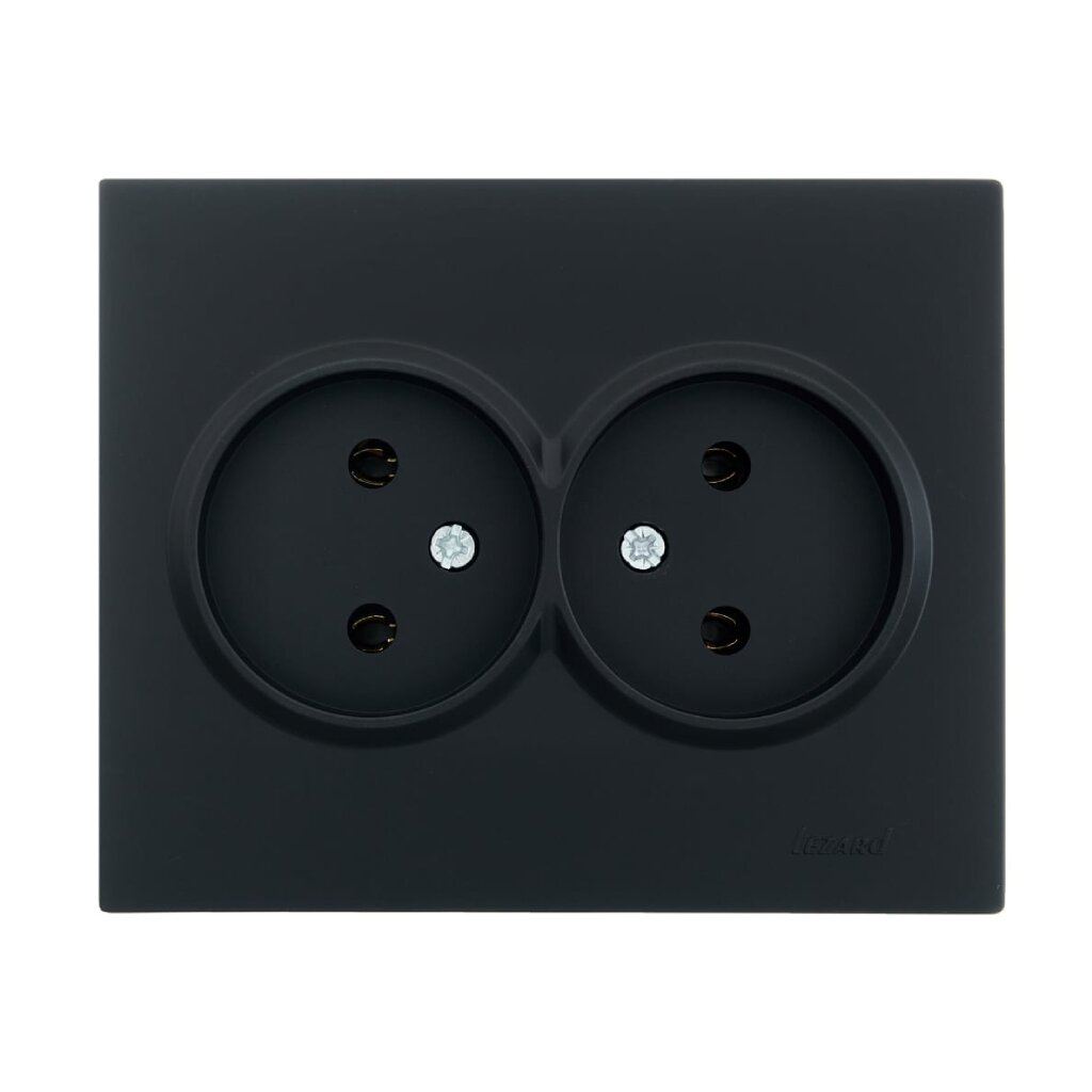 Матовое серебро розетка двойная ПБТ VESNA  (10)