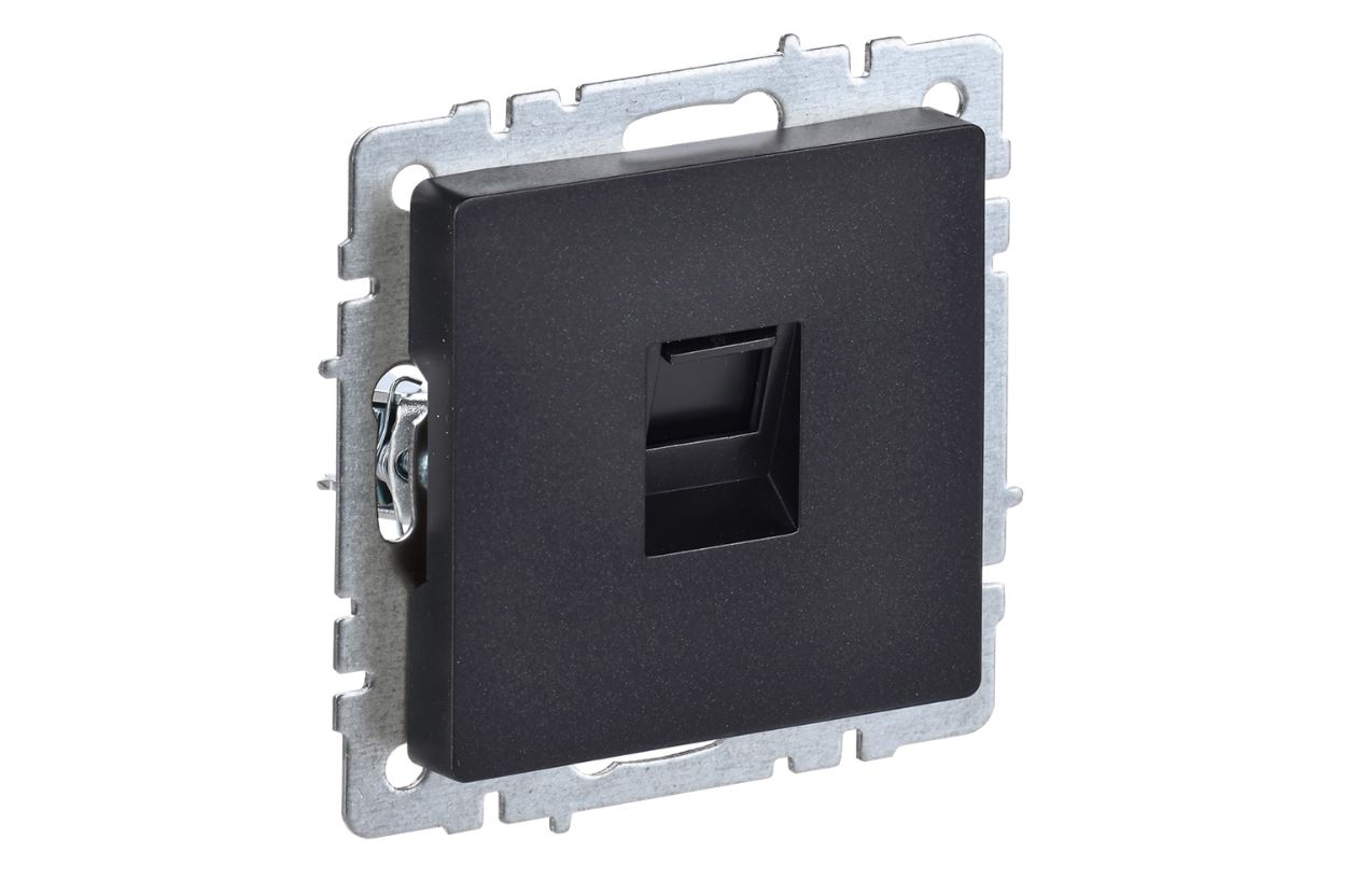 Черный розетка компьютерная RJ45 кат.5E РК10-БрЧ