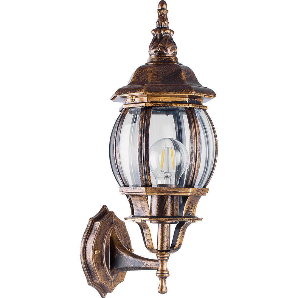 Светильник садово-парковый, 100W 230V E27 черное золото, 8101/PL8101 (на стену вверх) (6)