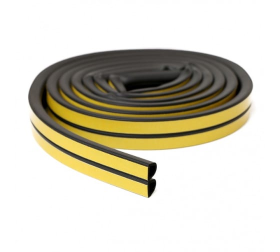 Уплотнитель 14*12*40м самокл., черный, D-профиль (40) дво