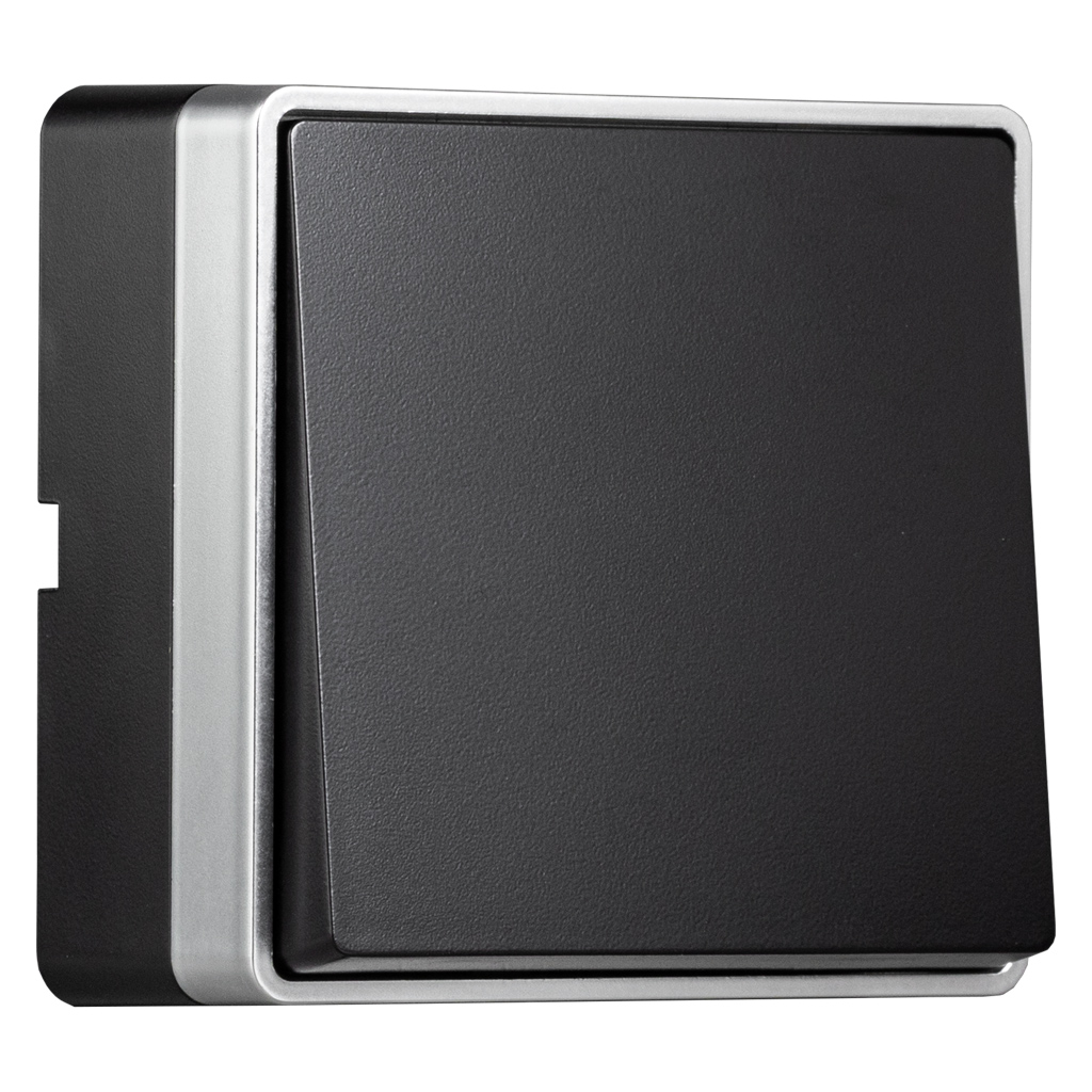 Выключатель 1-клавишный 10А черный "Сириус" (10)