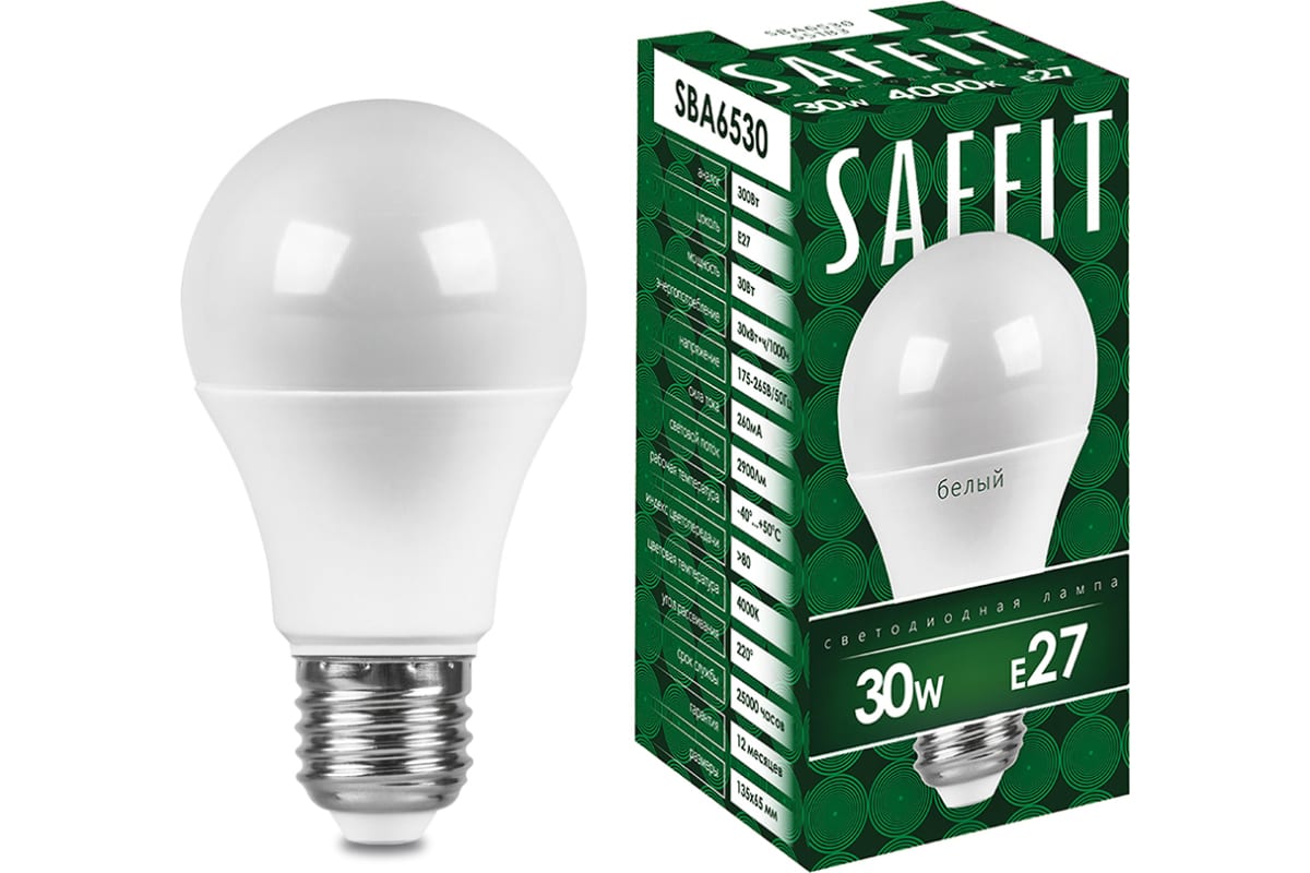 Лампа светодиодная 30Вт 4000К E27 Шар Feron Saffit (10)