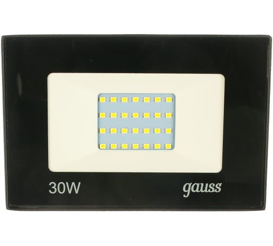 Прожектор светодиодный 30W 2100lm IP65 6500К черный ПРОМО Gauss Elementary (_10_)