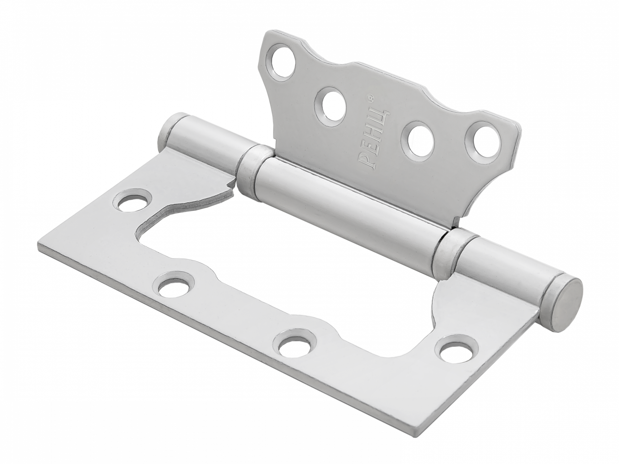 Петля без врезки стальная РЕНЦ 100*75*2,5, 2 подшип., б/колп., SSC супер белый (2 шт.) (100)