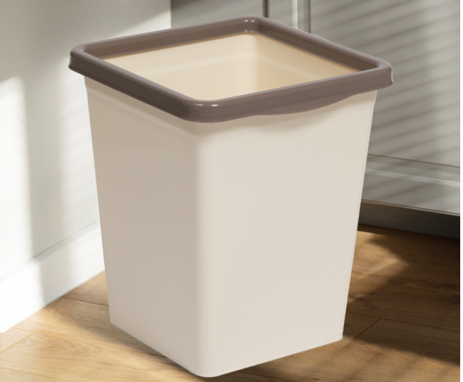 Контейнер д/мусора 14,0л фиксатор слон.кость/шоколад (12)