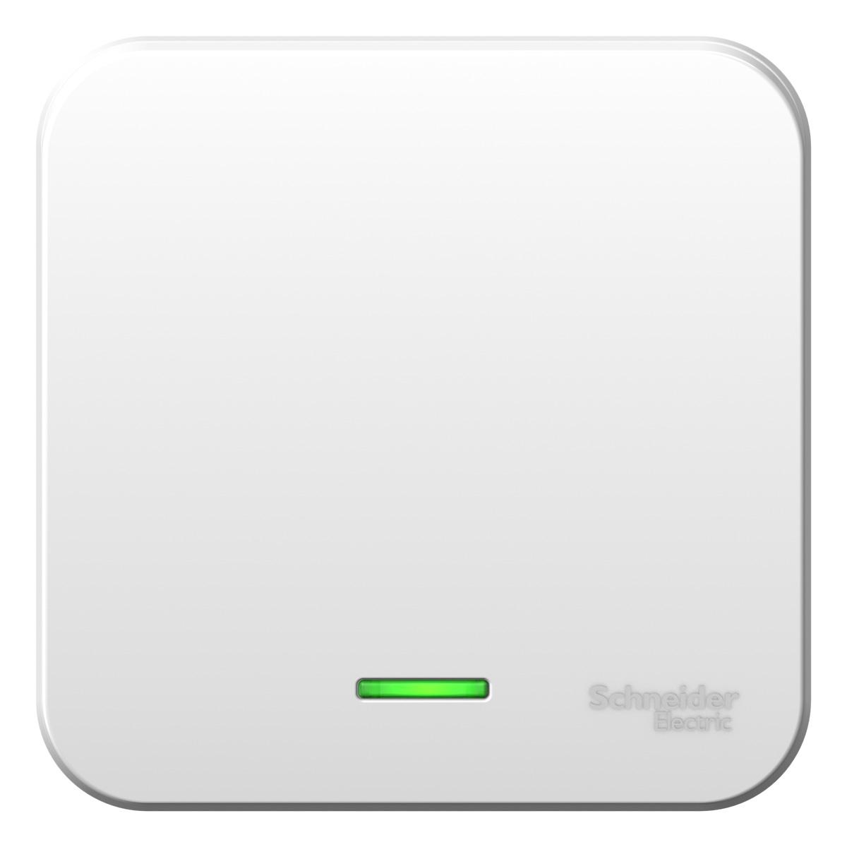 Белый выключатель ОУ 1-кл. изол. пласт. с подсветкой BLANCA (15)