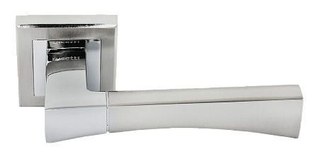 Ручка дверная RAP 12-S SN/CP, квадр накл, никель/хром (20)