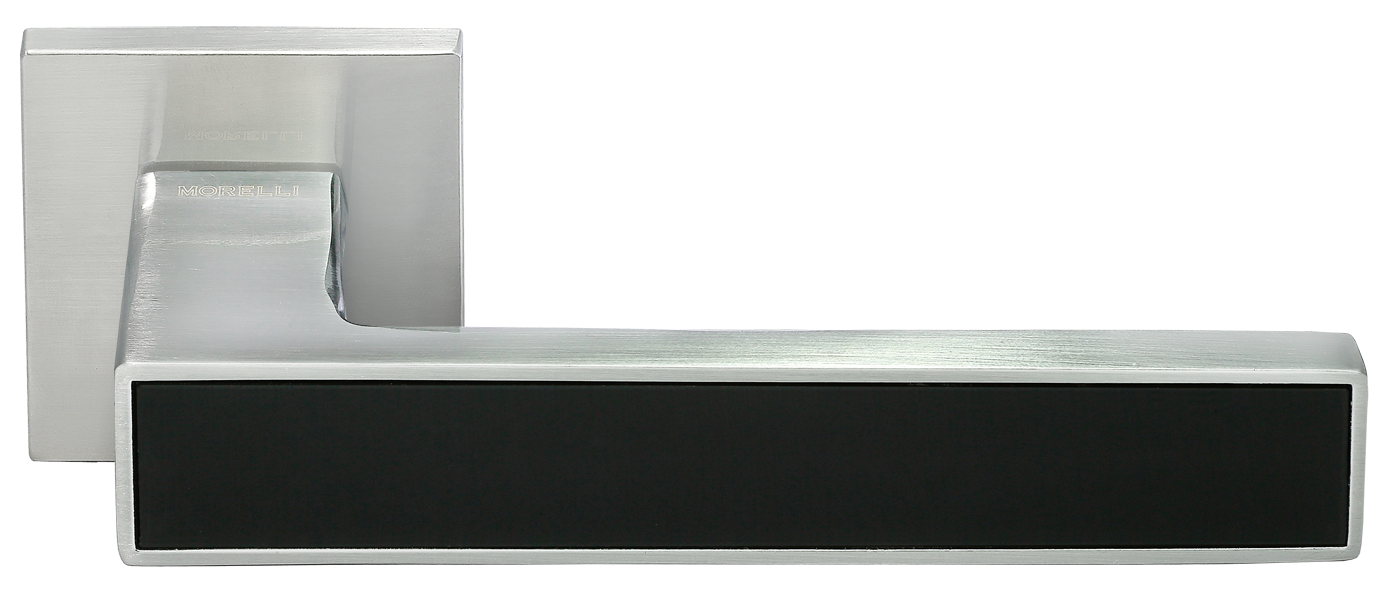 Ручка дверная DIY MH-48-S6 SC/BL, "SULLA", квадр накл 6мм, мат.хром/черный (20)