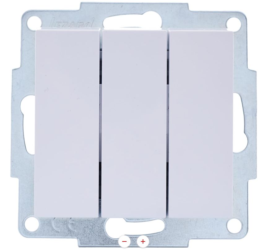 Белый выключатель  3-х клав 742-0288-109 VESNA (10шт)