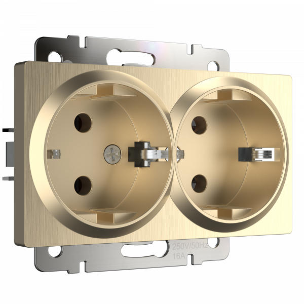 Розетка Шампань рифленый Скрытой установки 2 мест с заземлением W1172010 (10)