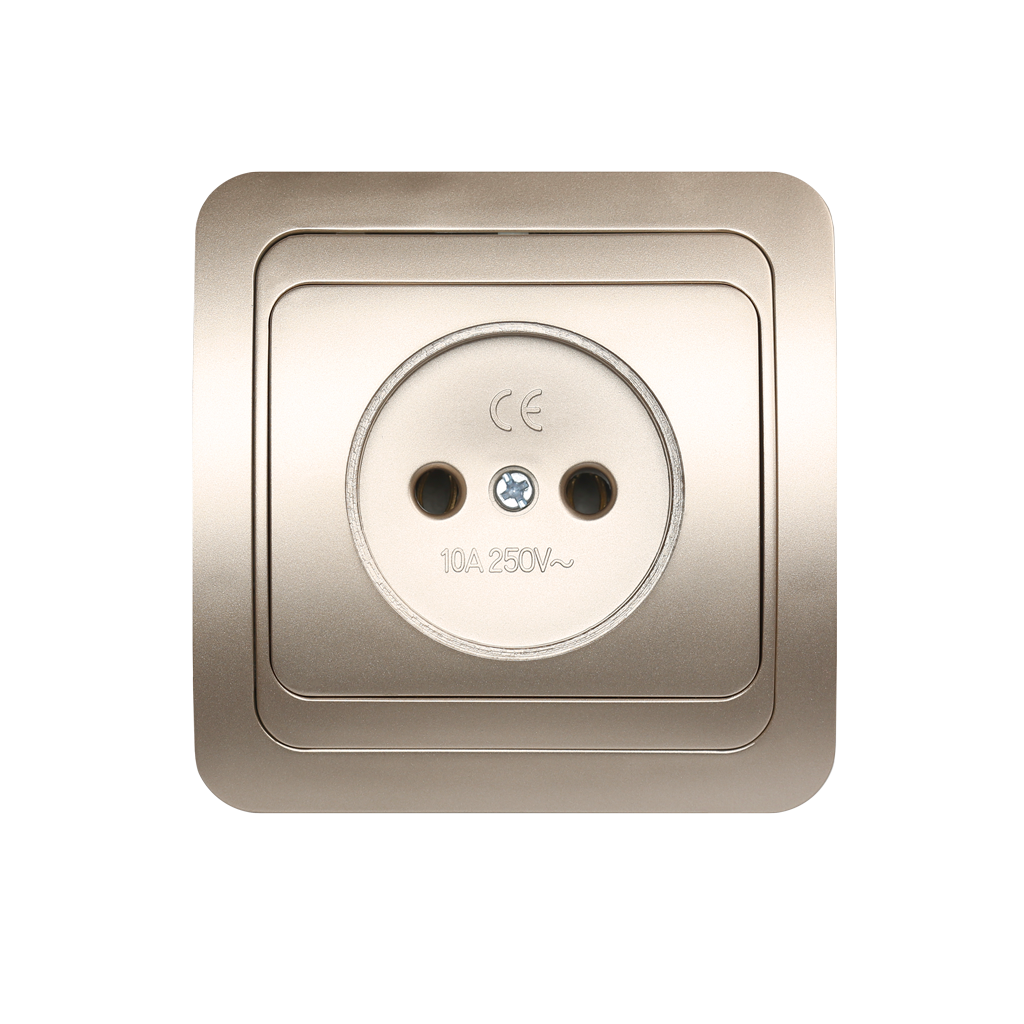 Розетка Шампань 1-местная без заземления 10А "Марс" (10)