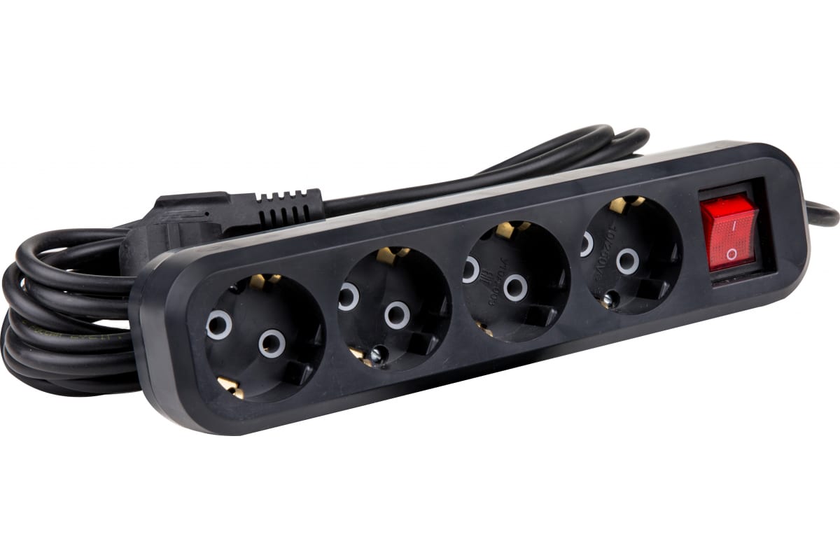 Удлинитель бытовой Атлант ПВС 3х0,75 ГОСТ 3500Вт 4 гнезда 5м с выключателем (10)