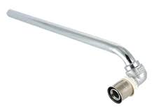 Угольник радиаторный пресс VALTEC, с латунной хромированной трубкой 15 мм, 20х15 (300 мм. короткий)