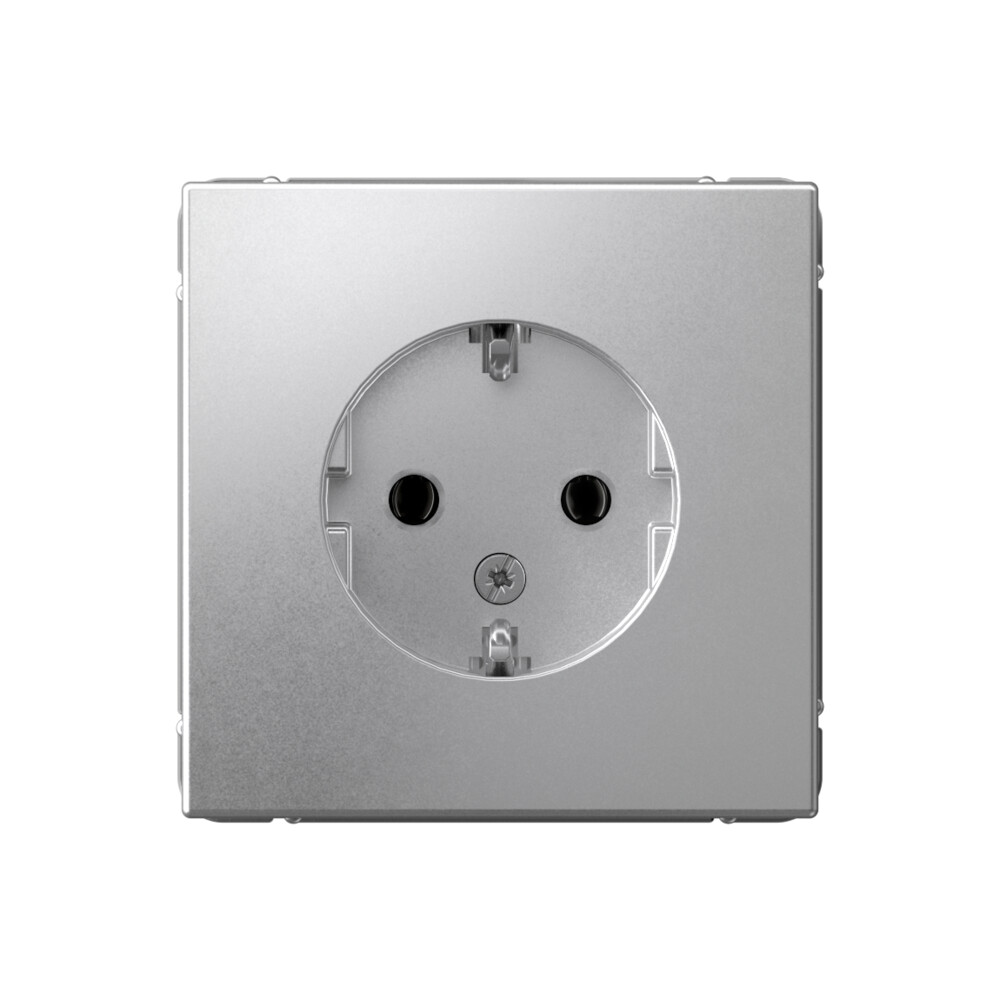 Алюминий розетка ArtGallery 16А с заземлением механизм SE GAL000343 (10)