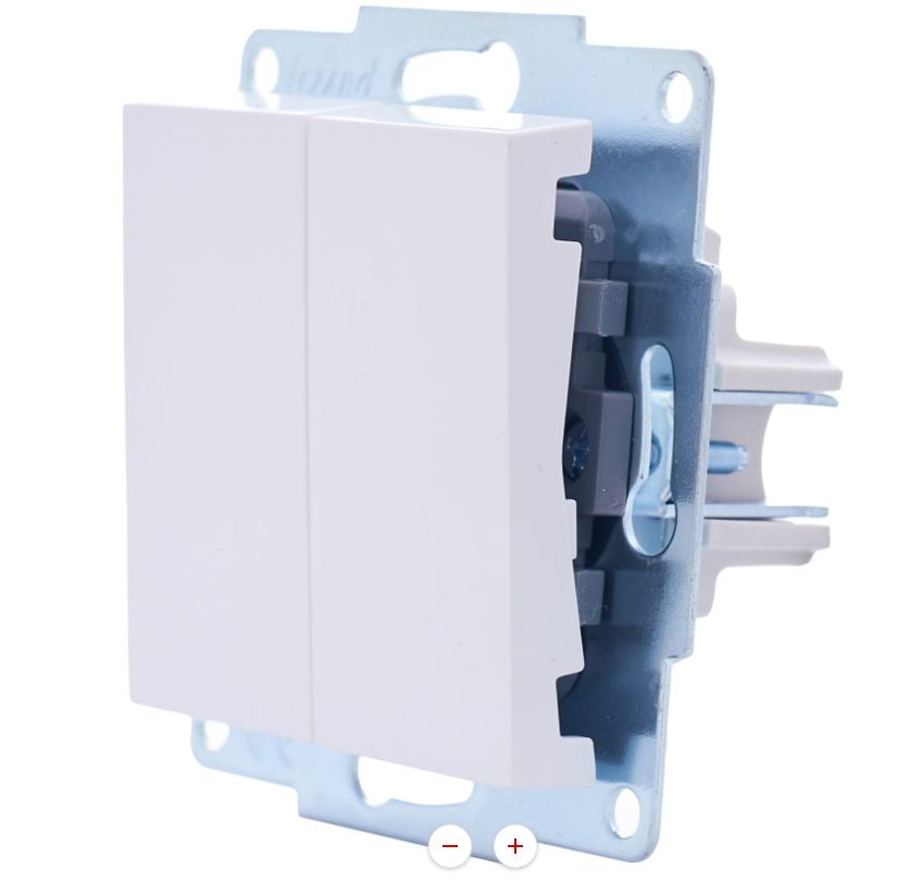 Белый выключатель  2-х клав 742-0288-101 VESNA  (10шт)