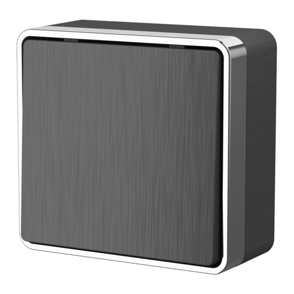 Выключатель Графит Рифленый Открытой установки 1 клав. Gallant W5010004 (10)