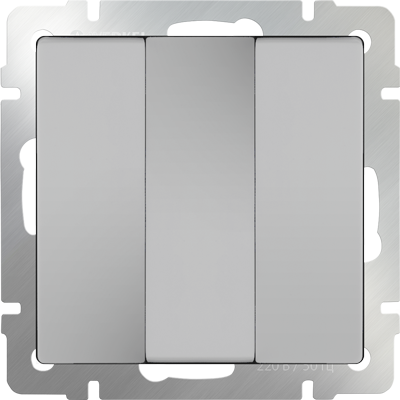 Выключатель Серебряный Скрытой установки 3-х клав. Werkel W1130006 (10)