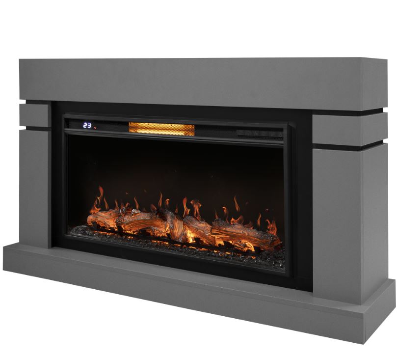 Каминокомплект: Очаг Electrolux EFP/P-3620LS, портал Lindos 42/40/36, светло-серый