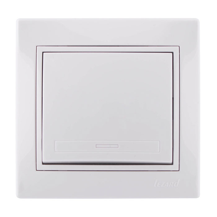 Выключатель Белый Скрытой установки 1 клавишный ТМ Lezard (10)