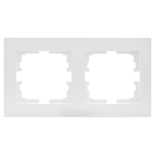 Матовое серебро рамка 2-ая горизонтальная б/вст матовое 742-4300-147 VESNA (10)