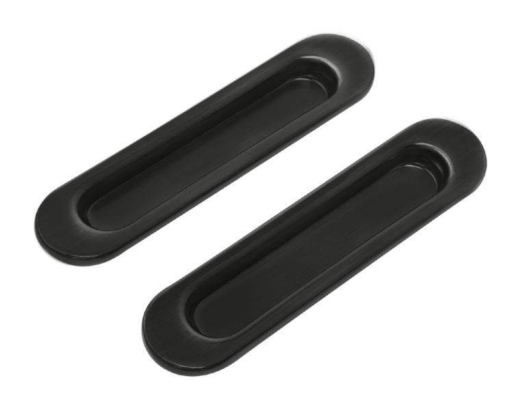 Ручки для раздвижных дверей овал. RENZ, B черный (24)