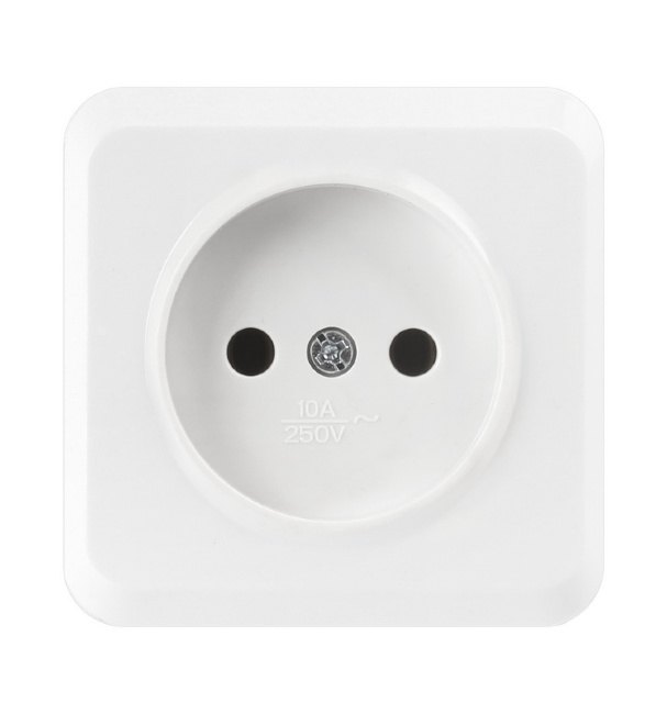 Розетка Белый 1 местная открытой установки без заземления  Юпитер Smartbuy (10)