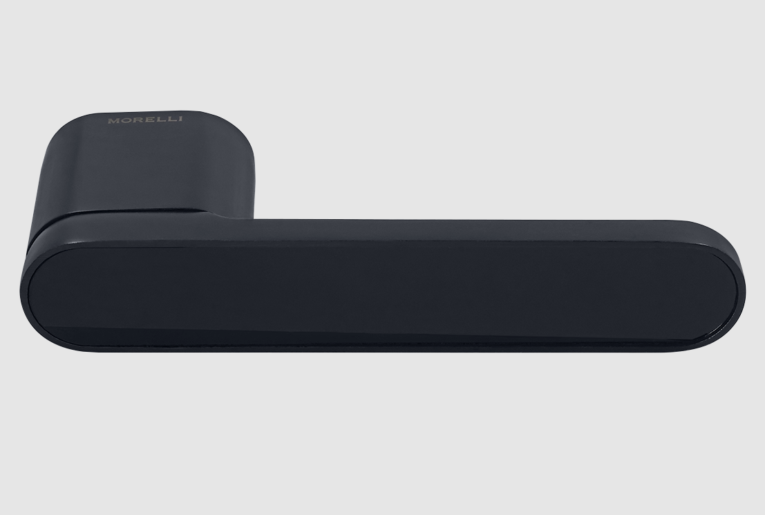 Ручка дверная MH-62-R50 "MARACANA" BL, на скрытой овальной розетке с фиксатором, черный (20)