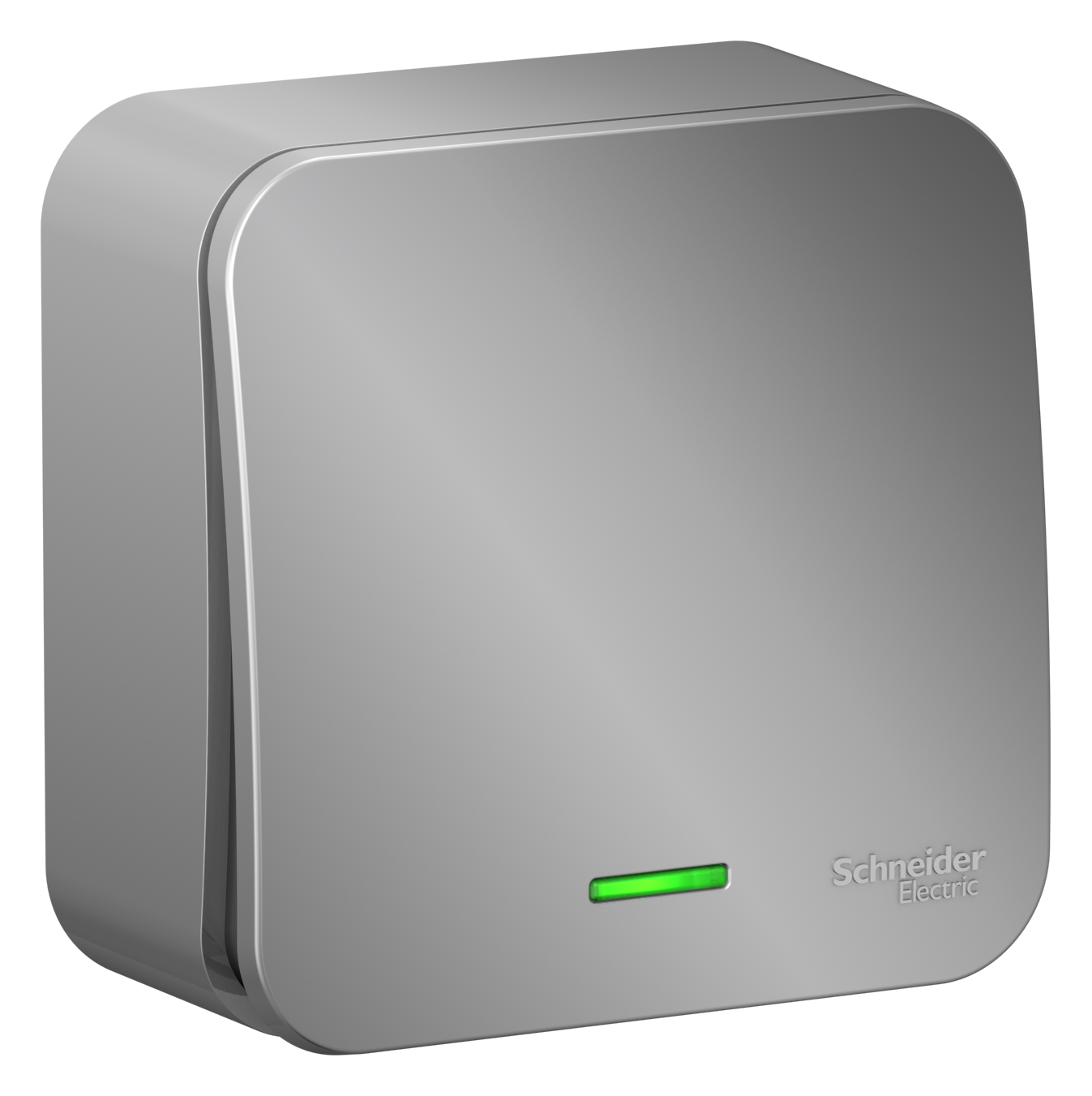 Алюминий выключатель 1-кл.10А IP20 (сх. 1) 250В с подсветкой с изолир. пластиной SE BLNVA101113 (15)