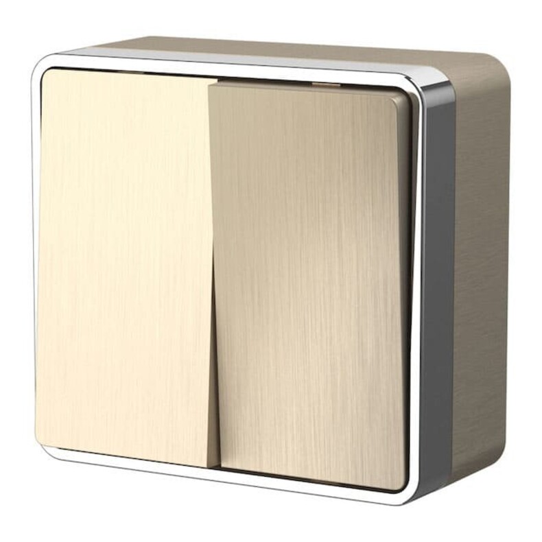 Выключатель Шампань рифленый Открытой установки 2-х клав Gallant W5020010 (10)