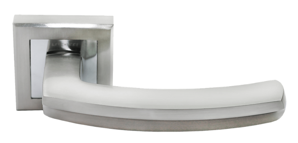 Ручка дверная RAP 11-S SN/CP -IND, квадр накл, никель/хром (30)