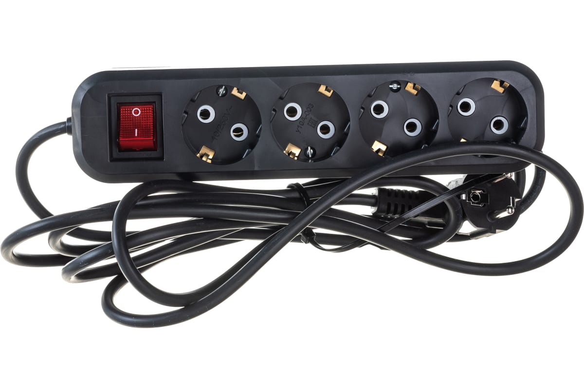 Удлинитель бытовой Атлант ПВС 3х0,75 ГОСТ 3500Вт 4 гнезда 3м с выключателем (10)