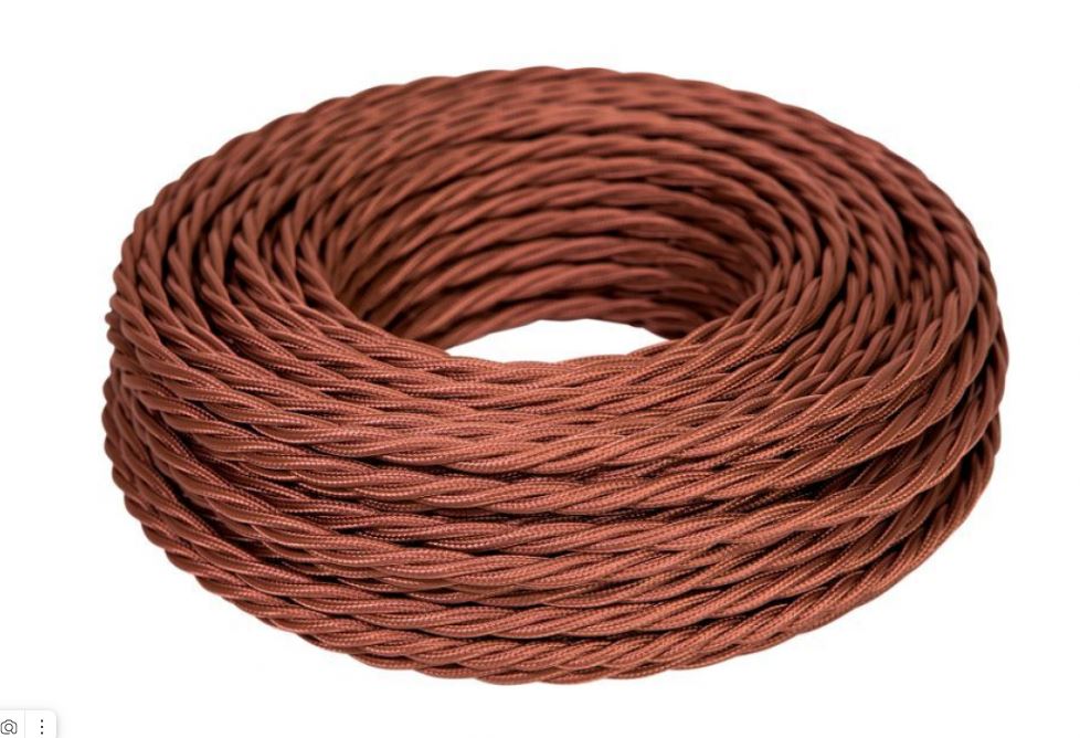 Провод витой ПВХ, 2х1,5 КОРИЧНЕВЫЙ (бухта 50м)
