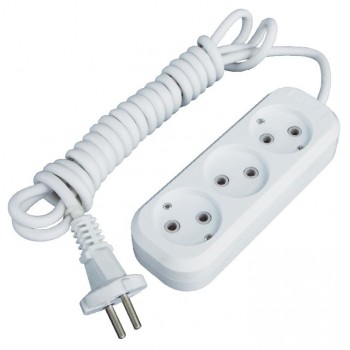 Удлинитель 3 гнезда 2 метра 10А/2,2кВт без заземления ПВС 2х1,0 Smartbuy(50)