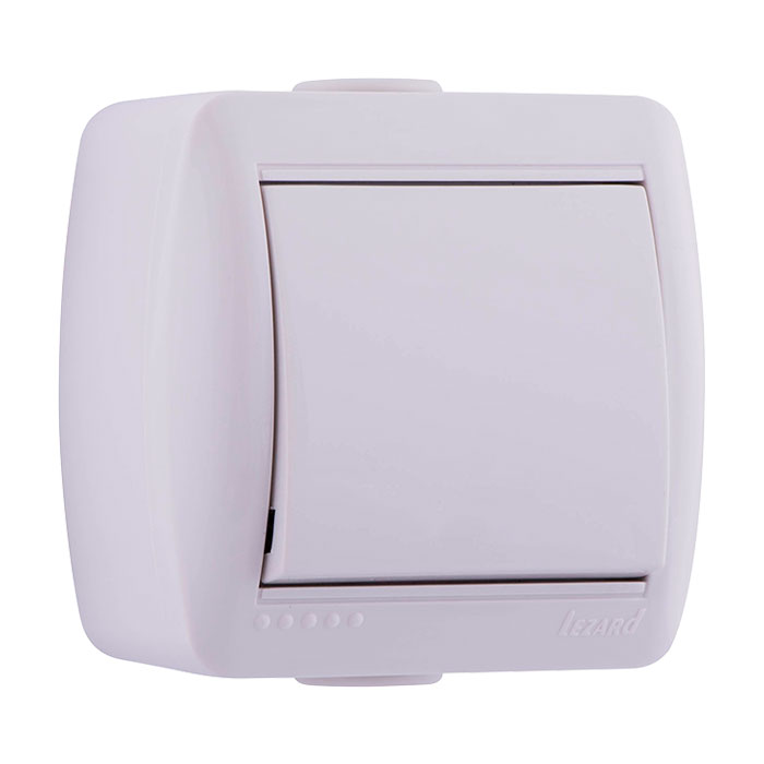 Выключатель Белый Открытой установки 1-клавишный Lezard (10)