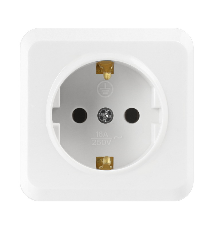 Розетка Белый 1 местная открытой установки с заземлением  Юпитер Smartbuy(200/10)