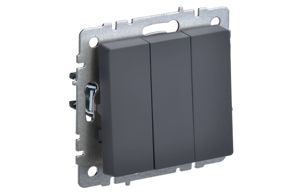 Графит выключатель трехклавишный 10А ВС10-3-0-БрГ